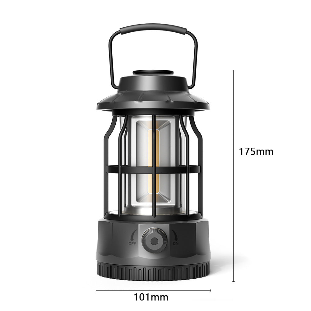 Portable COB Camping Lantern Retro Tent Light