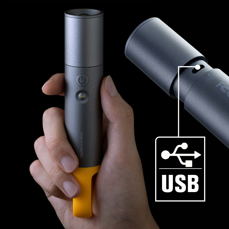 High Lumen Zoom Flashlight Long Battery Life Outdoor Camping Torch