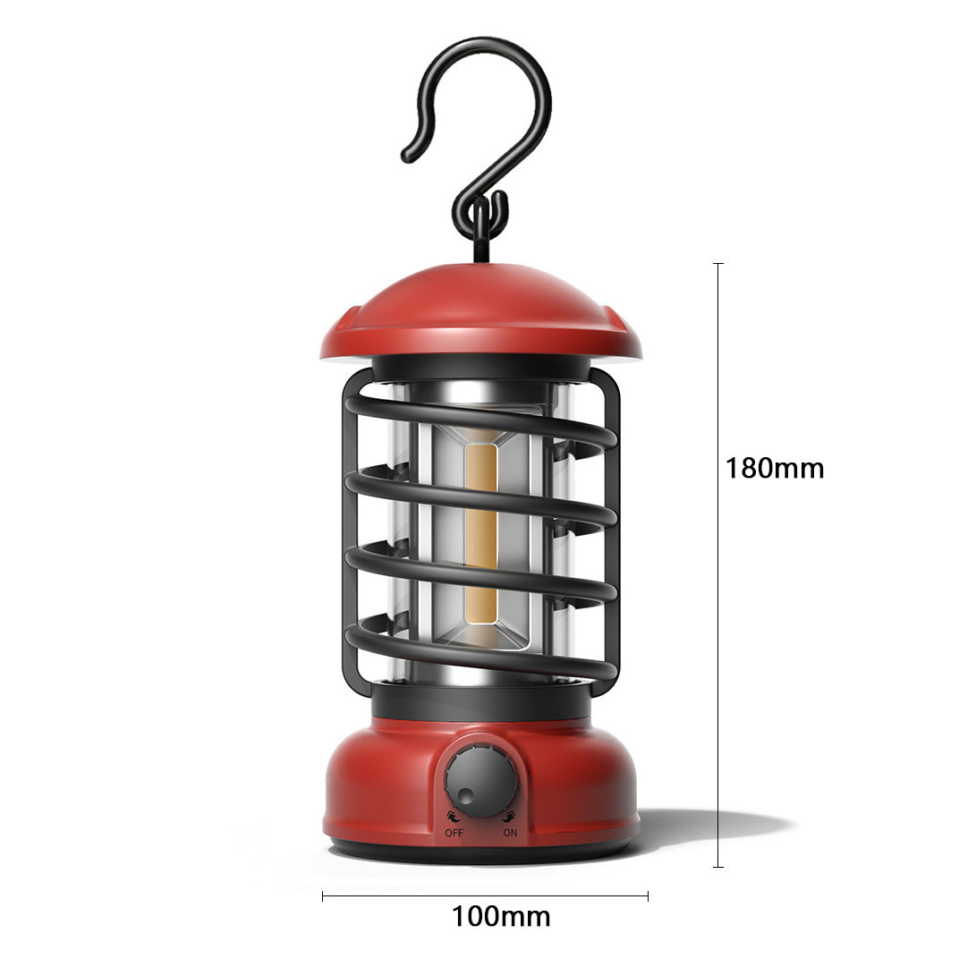 Portable COB Camping Lantern Retro Tent Light