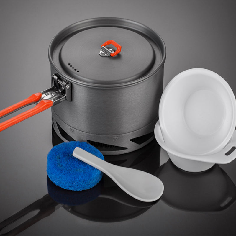 Camping Cookware Set Heat Exchanger Pot Kettle Hard Alumina