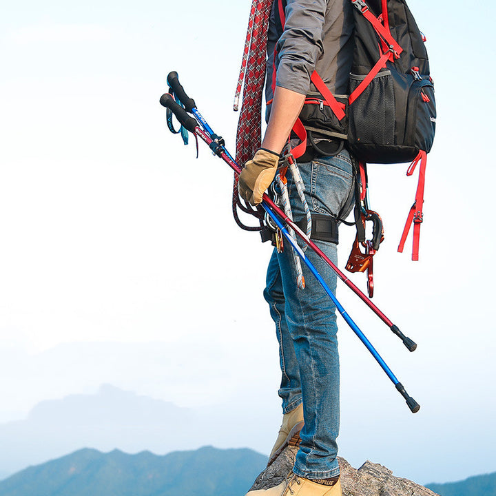 Aluminum Alloy Hiking Walking Stick Crutch Trekking Pole