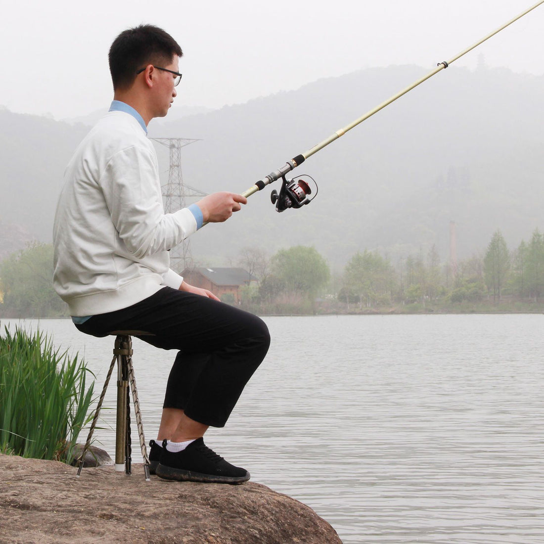 Folding Trekking Pole with Portable Stool