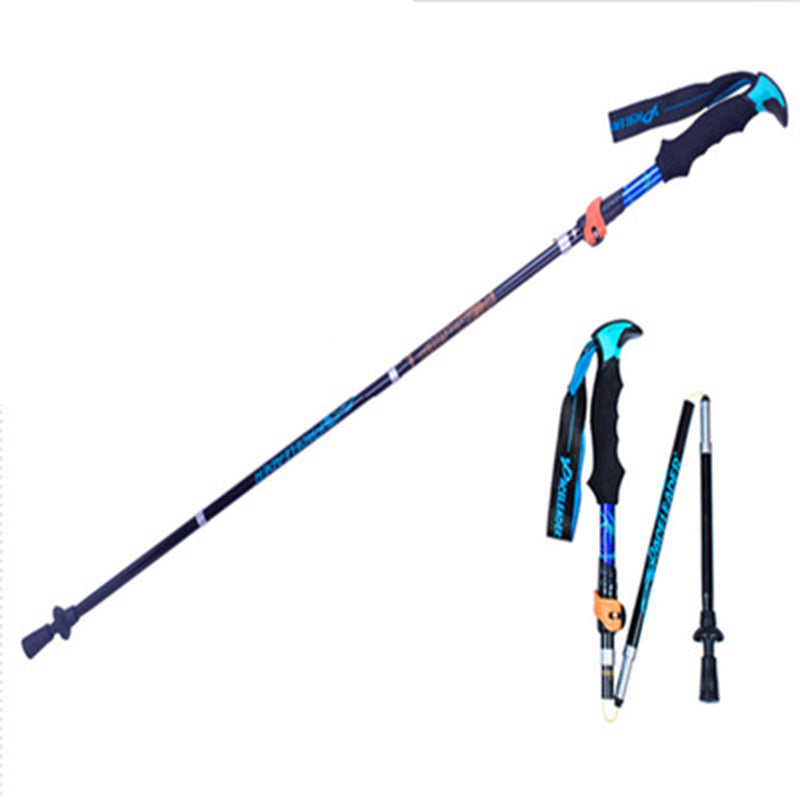 Folding Retractable Straight Handle Trekking Pole
