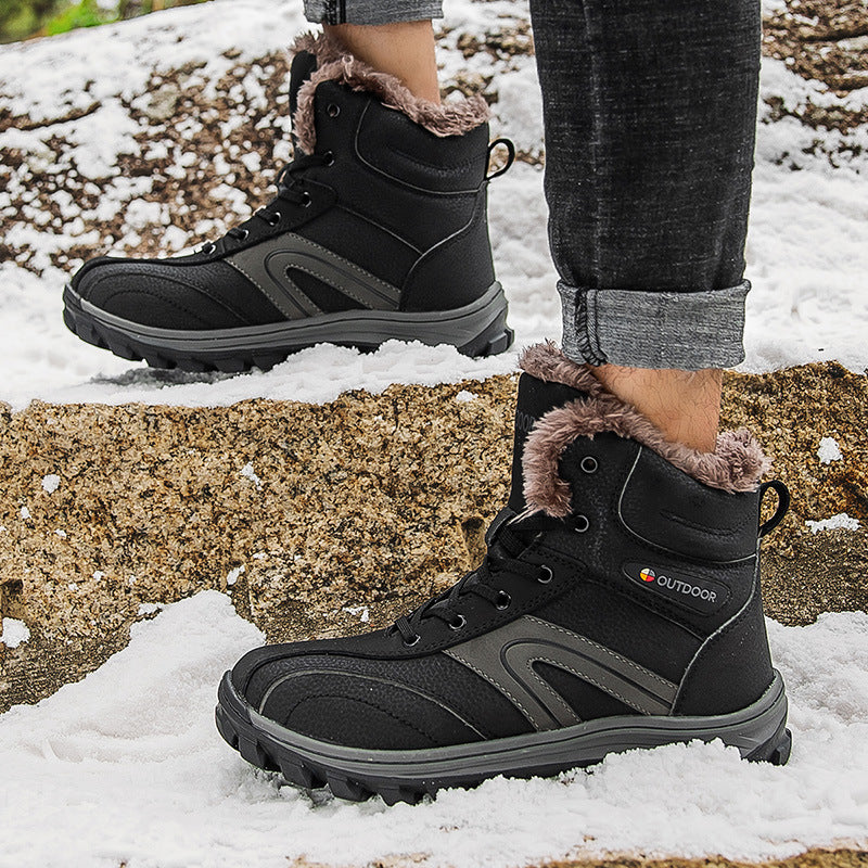 Winter Cotton Shoes Plus Velvet Warm Hiking Boots Plus Size