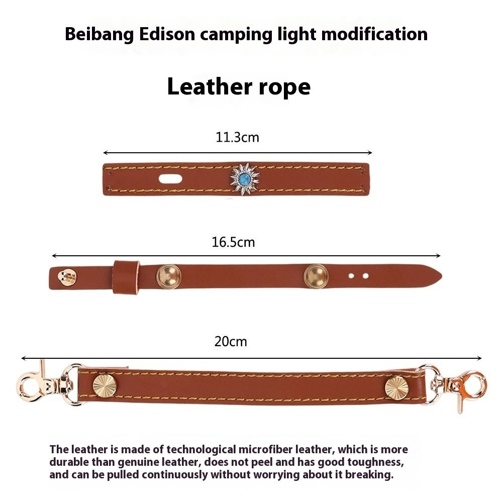 Leather Hanging Rope Camping Lantern Set (3 Piece)