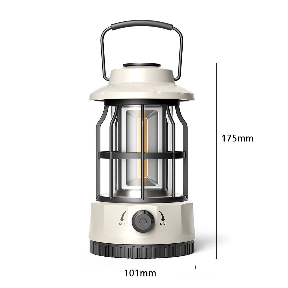 Portable COB Camping Lantern Retro Tent Light