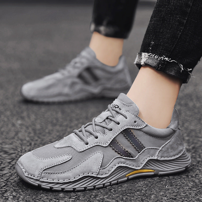 Men’s Low-Top Lace-Up Hiking Boots Fashion Platform Shoes
