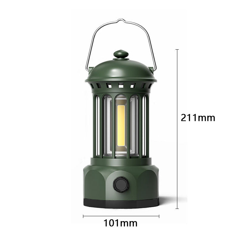 Portable COB Camping Lantern Retro Tent Light