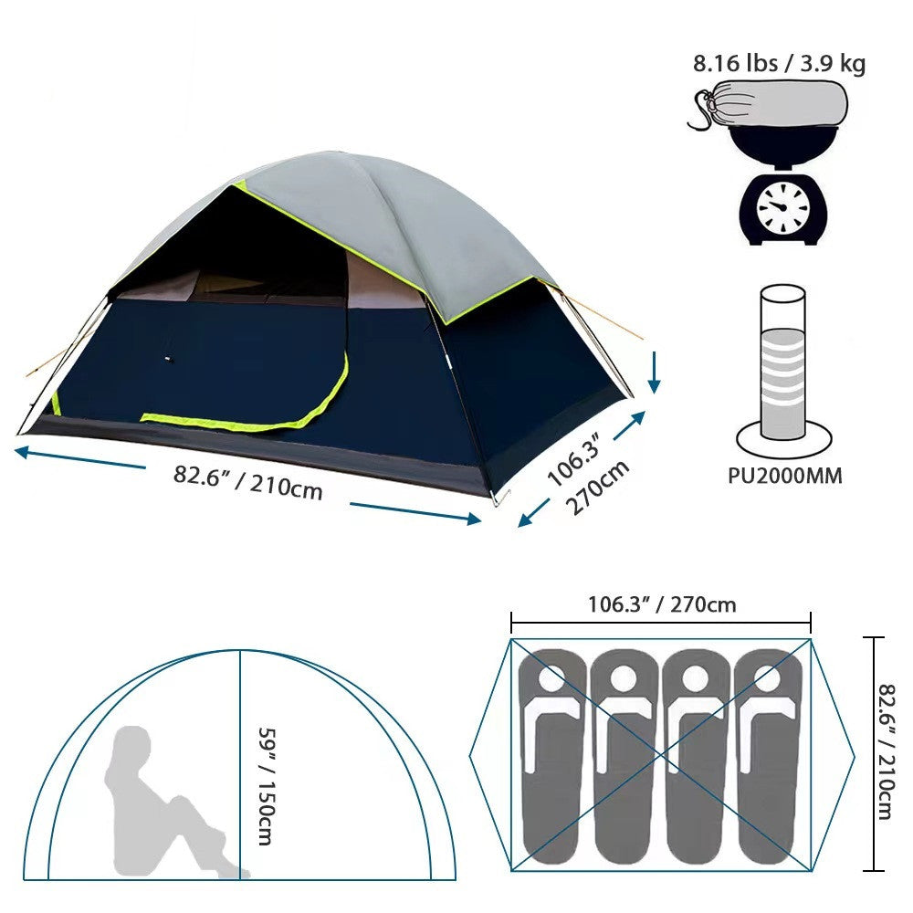 4 Person Blackout Family Camping Tent