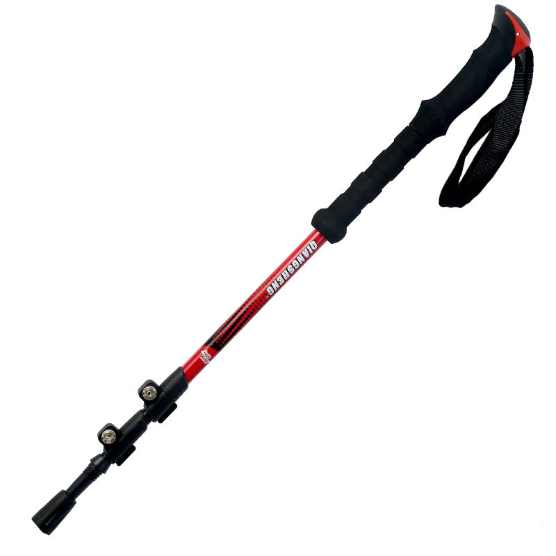 Telescopic External Lock Straight Handle Trekking Pole