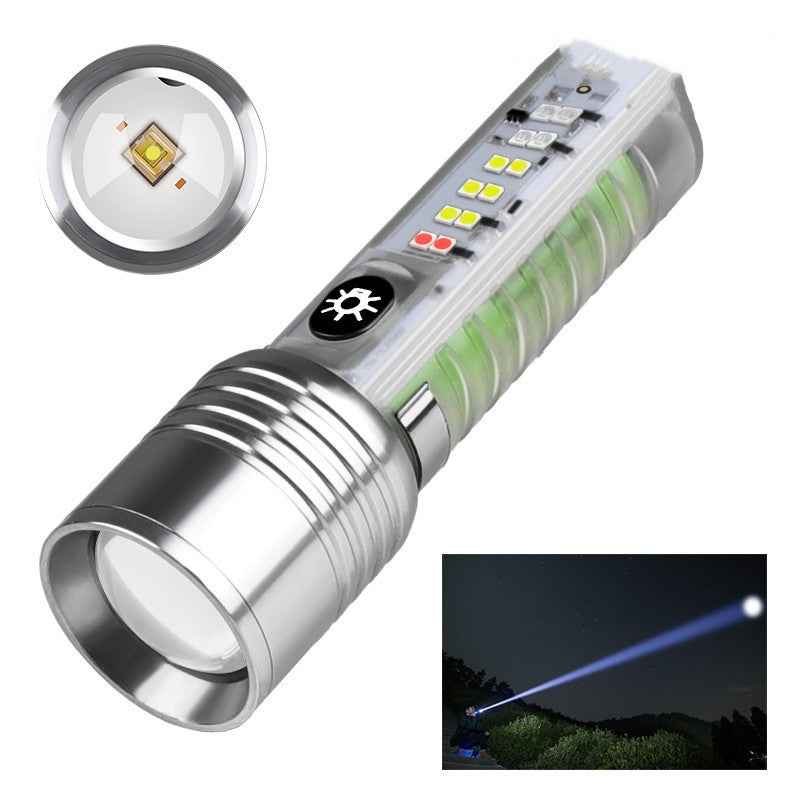 Rechargeable Waterproof Laser UV LED Camping Flashlight Pocket Lamp
