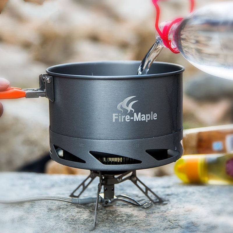 Camping Cookware Set Heat Exchanger Pot Kettle Hard Alumina