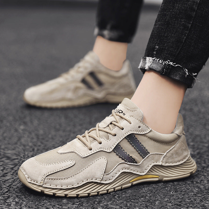 Men’s Low-Top Lace-Up Hiking Boots Fashion Platform Shoes