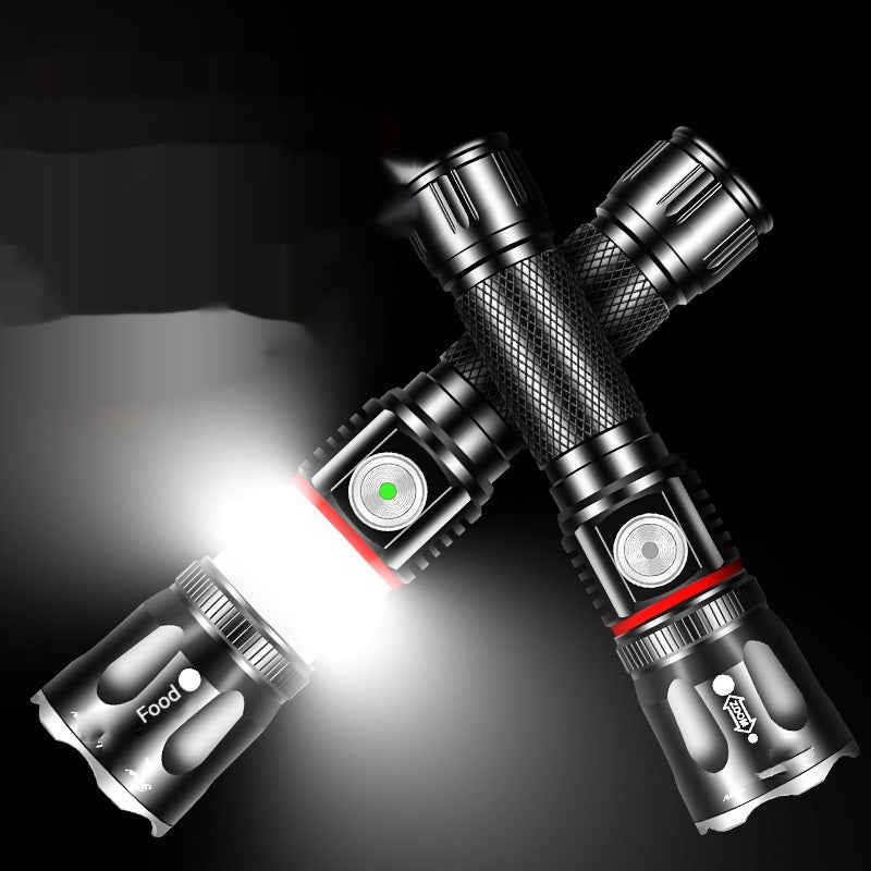 T6 Telescopic Strong Light Camping Flashlight Multifunctional Outdoor Torch